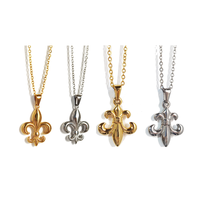 Collier Pendentif Bébé Ange Lotus Étoile Polaire Catholique avec Rose AK en Acier Inoxydable, Bijoux de Mode en Gros, Nouvelle Collection RH
