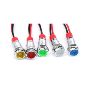 Luz indicadora metálica LED, lámpara piloto con cable de 15 cm, 6 mm, 8 mm, 10 mm, 12 mm, 5 V, 6 V, 12 V, 24 V, lámpara de señalización impermeable - Product Image 4