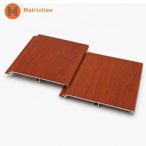 Panneaux de soffite en aluminium <span class=keywords><strong>extrudé</strong></span> à effet bois pour <span class=keywords><strong>plafond</strong></span> extérieur - Product Image 1