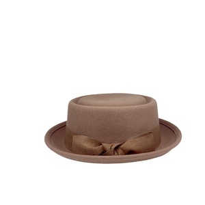 Nueva moda Retro M tamaño hombres Trilby Pork Pie sombrero Unisex lana fieltro Porkie Fedora vestido sombreros en 4 colores para fiestas - Product Image 6