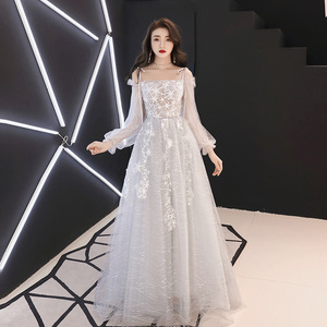 Abito da festa lungo <span class=keywords><strong>in</strong></span> <span class=keywords><strong>pizzo</strong></span> bianco da festa - Product Image 1