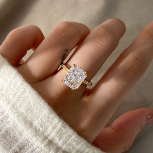 8A ice cut zircon <b>Brass</b> Trendy <b>Rings</b> for Women Party Wedding Gift 18K Gold & Rhodium Plated - Product Image 2