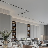 Système d'éclairage décoratif encastré moderne Euro pour intérieur, montage en surface, éclairage sur rail LED magnétique linéaire 48V pour maison et commerce