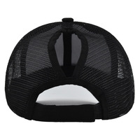 Gorra de béisbol transpirable con protección solar y diseño cruzado para coleta, gorra de malla tipo camionero con orificio para moño alto, ODM OEM para deportes