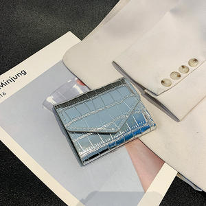 Fashionable Landscape Pattern Men's Mini Waterproof PU Open Embroidery Multi-Card Slots Short <b>Clutch</b> Laser Card Holder - Product Image 6