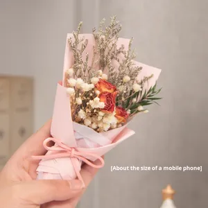 Mini rosa eterna Gypsophila piccolo Bouquet di fiori decorativi di seta <span class=keywords><strong>per</strong></span> la laurea del giorno dell'insegnante di <span class=keywords><strong>San</strong></span> <span class=keywords><strong>Valentino</strong></span>-<span class=keywords><strong>idee</strong></span> regalo - Product Image 2