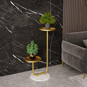 Pulver beschichteter Metall pflanzenst änder Moderner Möbelstil <span class=keywords><strong>2</strong></span> Ebenen Weiß Indoor Outdoor Home Decor Lager regal Blumen ständer - Product Image 4