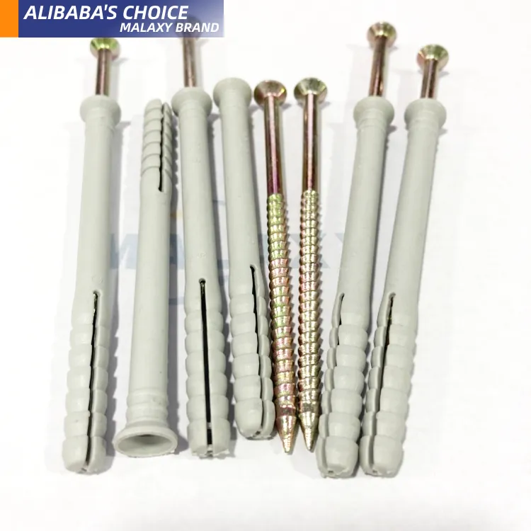 MALAXY Plastic Sleeve Nail-in Drywall Screw Anchor Diameter Size 5mm 6mm 8mm 10mm 30 To 200mm Custom Service Fasteners