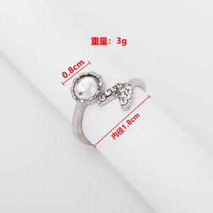 Anillo con Forma de Cola de Pez con Cuarzo Arcoíris, Plata 925, para Mujer, Uso Diario - Product Image 4