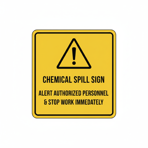 Chemical Spill <b>Sign</b> Alert Authorized Personnel & Stop Work Immediately-Office/Building Decorative <b>Lighting</b> - Product Image 2