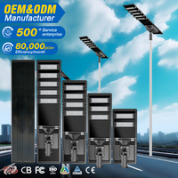 Lampadaire solaire intégré tout-en-un étanche IP66 pour extérieur 100w 150w 200w 250w