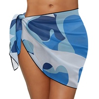Chemisier court en mousseline de soie pour femme, coupe cœur, imprimé floral camouflage, semi-transparent, sexy, tendance et polyvalent, idéal pour l'été