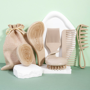 Nouveau coffret cadeau de 6 peignes à cheveux avec logo personnalisé, peigne à dents larges, <span class=keywords><strong>brosse</strong></span> à shampooing pour massage du cuir chevel, utilisation écologique - Product Image 1