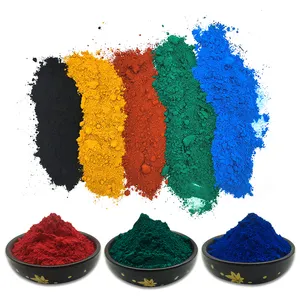 Cores misturadas de óxido de ferro vermelho, tijolos de pigmento sintético de cimento, pó preto para pintura colorida de tinta de chão hirox epóxi