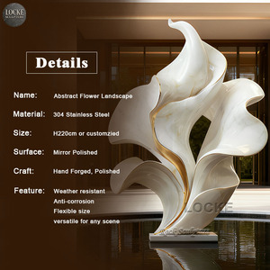 ประติมากรรมดอกบัวโลหะสแตนเลสขนาดใหญ่ ดีไซน์ทันสมัย คุณภาพสูง - Product Image 2