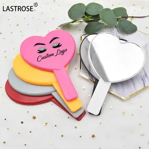 Makeup Brush Set packaging Plastic Handheld Square Makeup Mirror Makeup Vanity Hand Mirror Handle bling mirrors rhinestone