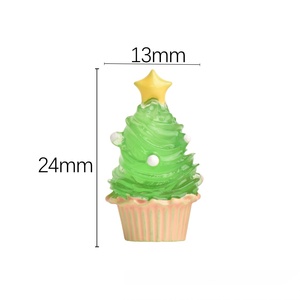 Factory Luminous Christmas Tree Ice Cream Charms Bulk for Junk Phone case Wholesale Bulk Resin 3D Glow Christmas Tree Ice Cream - Product Image 5