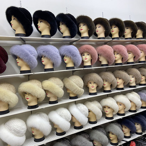 Mũ len mùa đông ấm áp bằng lông chồn, viền lông cáo, kiểu mũ cloche, thời trang đường phố mùa đông dành cho nữ, khuyến mãi nóng của MWFur Fashion - Product Image 6