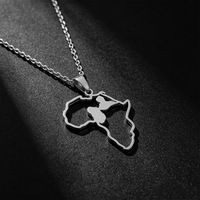 Nouvel Arrivage Collier Pendentif Tendance en Acier Inoxydable, Design Créatif, Carte Creuse de la Martinique et de la Guadeloupe