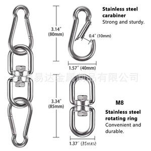 Eda <b>Hammock</b> Spring Suspension Set Stainless Steel Polished Swivel Eye Eye General Industry Use - Product Image 4
