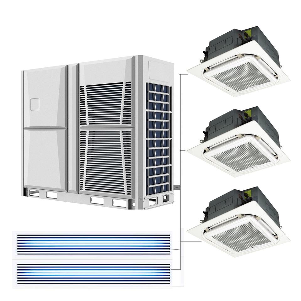 50Hz T3 Heat Pump Cassette Air Conditioner 58000 BTU Cooling Heating ...