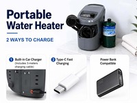 Calentador de Agua a Gas Portátil Multiusos, Anticongelante, Temperatura Constante, para Autocaravanas, Cocinas Exteriores