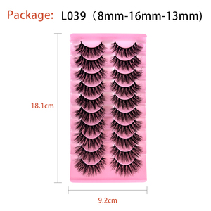 Cils artificiels complets L039 pour le commerce extérieur, autocollants, extension naturelle, réutilisables, effet 3D, sans cruauté, boîte mixte DIY 5/10/20 - Product Image 6