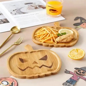 Bandejas de madera con forma de calabaza para Halloween, para decoración de fiestas, uso en el hogar y la oficina - Product Image 3