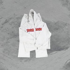 Puff Print Casual <b>Knitted</b> Hoodies Sweatpants <b>Set</b> for Autumn Custom Logo 500 GSM Fleece Lined Tracksuit Heavyweight Plus Size - Product Image 2