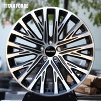 Jantes de voiture TITAN FORCE 19 20 22 24 pouces en alliage 5x100 5x112 5x130, roues forgées sur mesure, face usinée noire pour Audi RS6 Q7 SQ8