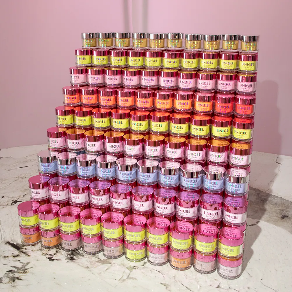 Poudre à ongles acryliques Super Fine, 1 pièce, 144 couleurs, vente en gros, rose, blanc, transparent