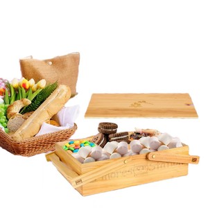 Wooden S'mores Station <b>Box</b> With Compartmentalized <b>Storage</b> And Six Skewers For <b>Camping</b> Outdoor Use - Product Image 5