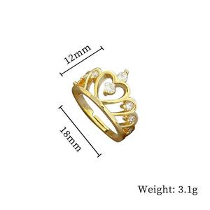Nuevo anillo de mariposa chapado en oro de 18K, anillos abiertos ajustables, circonita cúbica brillante, circonita cúbica, CZ perlas, anillos de corona para mujer - Product Image 6