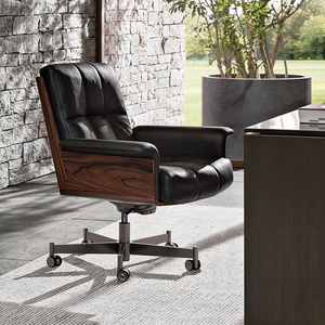 Tunus-sillón ejecutivo ajustable <span class=keywords><strong>con</strong></span> respaldo alto, mueble de oficina de cuero genuino <span class=keywords><strong>con</strong></span> <span class=keywords><strong>ruedas</strong></span>, giratorio - Product Image 2