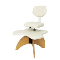 Chaise de bureau ergonomique moderne, tabouret pour s'asseoir en croisant les jambes, pieds en bois, position à genoux, dossier - pour la méditation, posture de singe paresseux