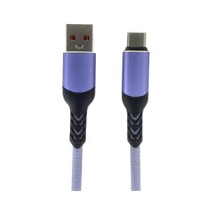 Cable de Carga para Teléfono Móvil Tipo-C, Trenzado con Protección de Nailon, Color Morado Claro, 1.5M - Product Image 2