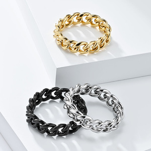 yunnique minimalist style, Cuban <b>chain</b> <b>titanium</b> steel ring, elegant and high-end design, fashionable jewelry. - Product Image 1