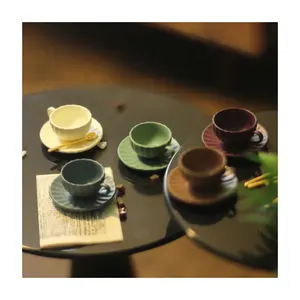 Fourniture directe d'usine maison de poupée Miniature 1:12 scène <span class=keywords><strong>tasses</strong></span> <span class=keywords><strong>à</strong></span> <span class=keywords><strong>café</strong></span> ensemble de cuillères <span class=keywords><strong>à</strong></span> vaisselle Mini jouet Accesorios Para La <span class=keywords><strong>Casa</strong></span> De Munecas - Product Image 1