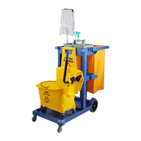Chariot de nettoyage pour chambre d'hôtel, chariot de blanchisserie pour hôpital, seaux en plastique, chariot de ménage pour concierge, chariot de nettoyage