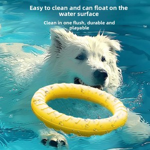 Dayanıklı çevre dostu yumuşak kauçuk köpek oyuncak interaktif çekme halkası açık eğitim topları kendinden eğlence çiğnemek dayanıklı Pet - Product Image 4