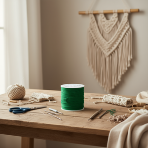 Filo per macramè Ilan 1,5 mm 60 m, corda in poliestere verde per lavori artigianali - Product Image 2