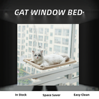 Vente chaude en bois massif pliable chat lit ventouse fenêtre hamac gain de place approvisionnement pour animaux de compagnie pour chats et chiens lavable