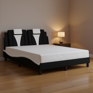 Letto Imbottito Moderno Bianco in Ecopelle Morbida, Arredamento Camera da Letto - Product Image 2