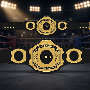 Ceinture de championnat de lutte NWA pour adultes, en cuir véritable, avec sangle en cuir - Product Image 1