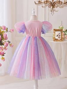 Robe de princesse sirène pour filles, déguisement de fée pour enfants, robe d'anniversaire pour filles - Product Image 2