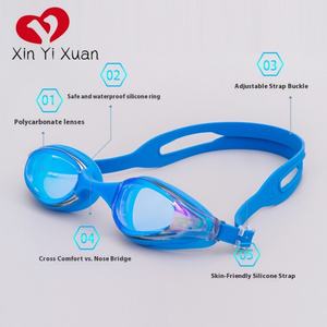 Lunettes de natation unisexes pour adultes en gros d'usine, modèle YL1200, silicone PC HD, étanches, anti-buée - Product Image 3