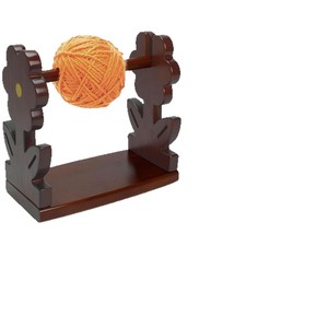 Wooden Flower Shaped Yarn Rack <b>Desktop</b> Knitting Tool Retro Color Durable Single Layer <b>Shelf</b> - Product Image 1