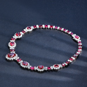 <span class=keywords><strong>Collana</strong></span> di Lusso con <span class=keywords><strong>Rubino</strong></span> Sintetico Taglio Ovale in Argento Sterling 925 per Signore, Gioielleria Fine - Product Image 5