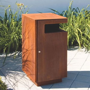 Rifiuti in acciaio Corten commerciale pubblico all'aperto grande smistamento in <span class=keywords><strong>metallo</strong></span> cestino per rifiuti cestino per rifiuti - Product Image 3