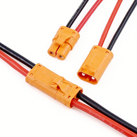 موصل بطارية ليثيوم ثنائي السن (ذكر/أنثى) عالي التيار LCB30-M/F، كابل محول 18AWG PVC، سلك طاقة للبطارية